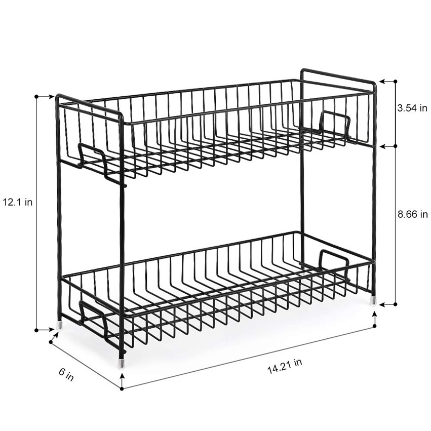 Suppliers of 2-Tier Organizer Rack metal countertop Shelf Storage Spice ...