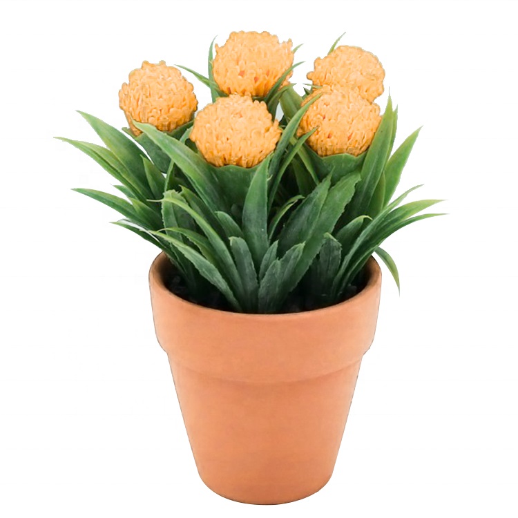 Chinese Cheap artificial plants plastic plant artificial potted grass artificial flower in ceramic pot indoor or outdoor